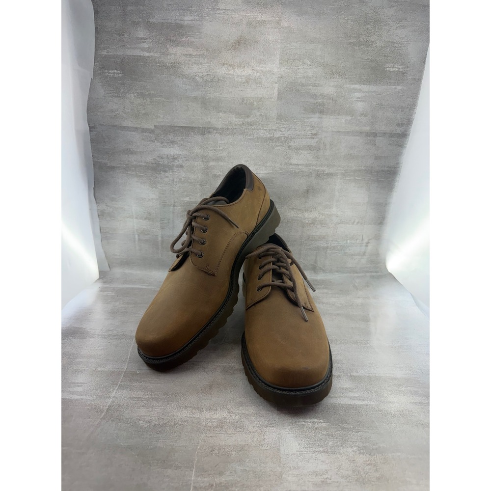 Rockport Men K70001 Waterproof Leather Plain Toe Oxford Shoes Tan Brown Size 12M